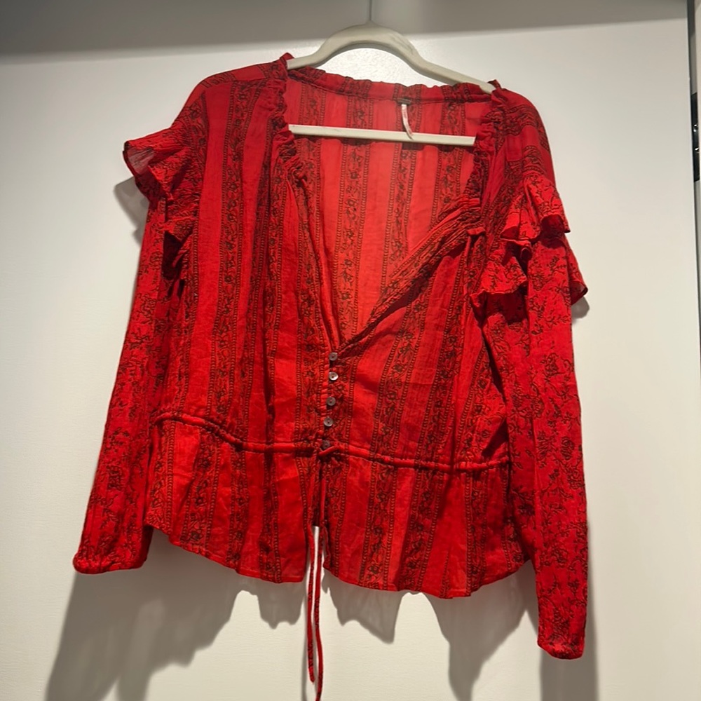 Free People red blouse top